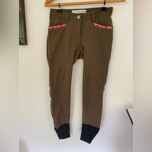 Animo Brown Riding Pants with Pink Accents